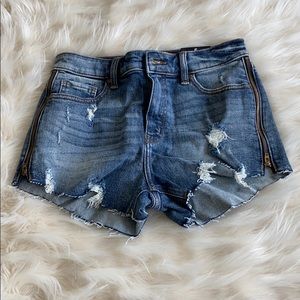 High-Rise Denim Shorts